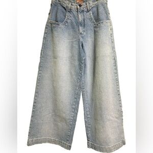 Vintage JNCO Bulldog Light Blue Wide-Leg Jeans size 32 made in USA